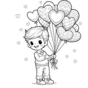 mały chłopiec z balonami