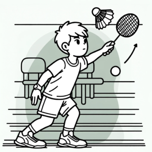 chłopiec grający w badmintona