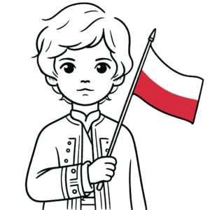 Chłopiec z flagą