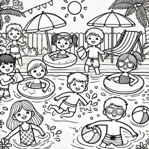 dzieci bawiące się w basenie