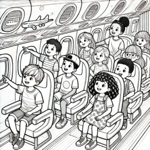 dzieci na pokładzie samolotu