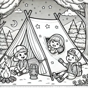 dzieci na polu namiotowym