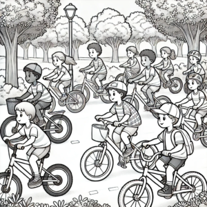 dzieci na rowerze