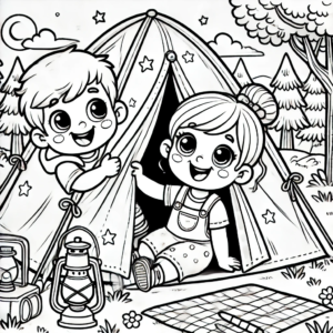 dzieci pod namiotem
